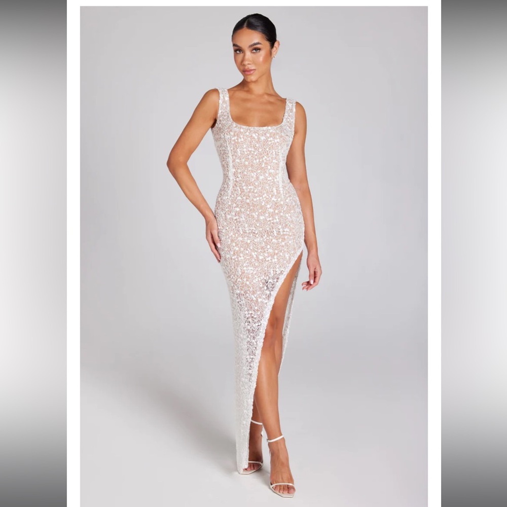 Nadine Merabi LOUISA WHITE DRESS Medium